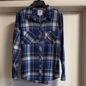 C&C California Blue Plaid Blouse